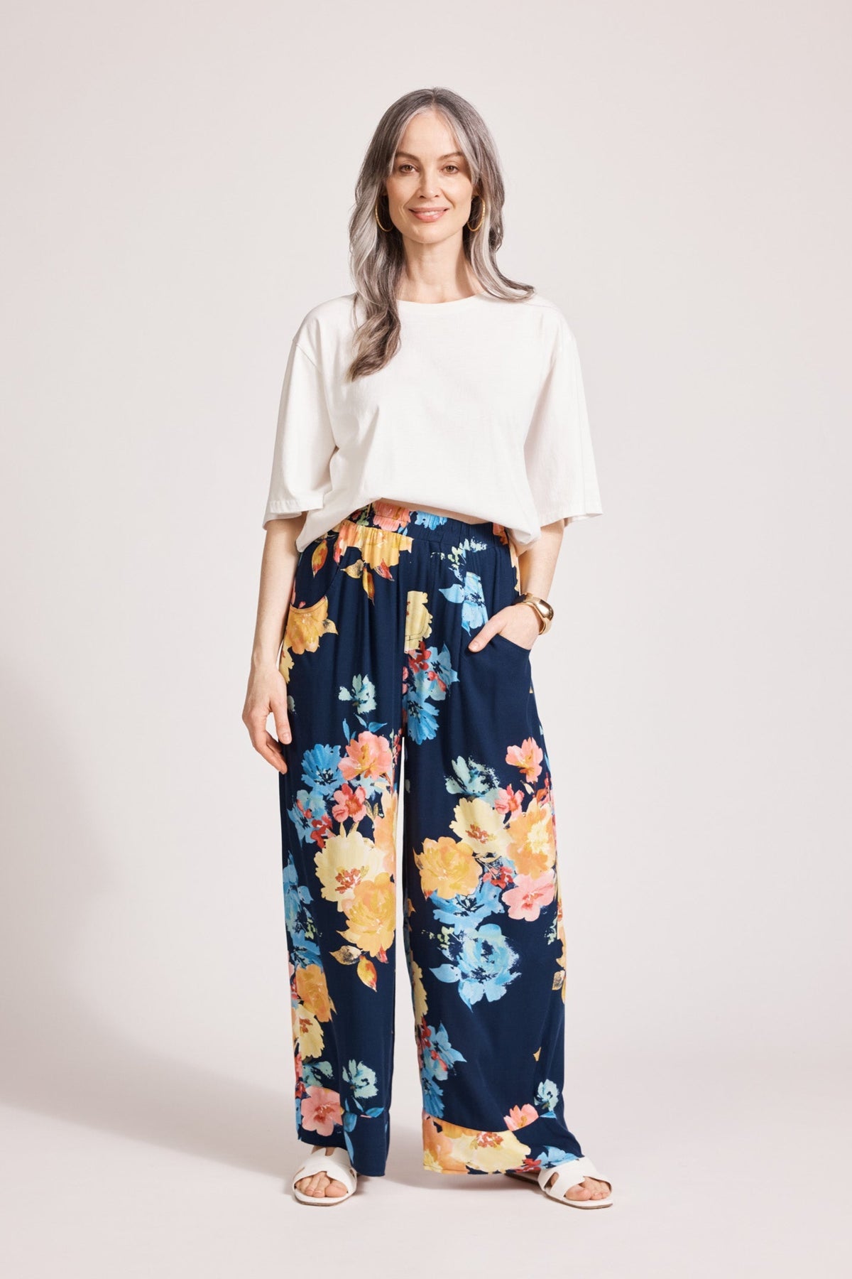 Parisio Pant - Indigo Bloom