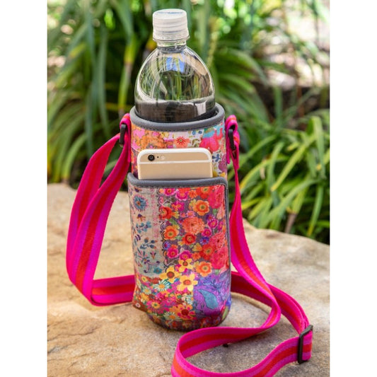 Water Bottle Carrier Pink Patchwork bag