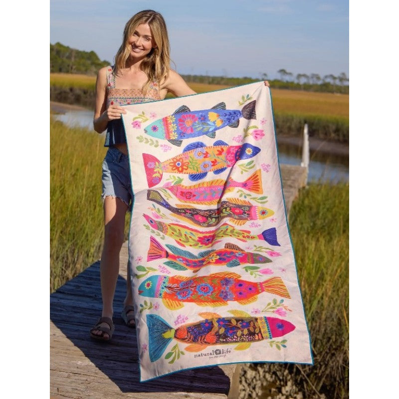 Cream fish Beach towel