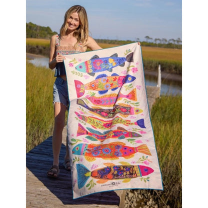 Cream fish Beach towel