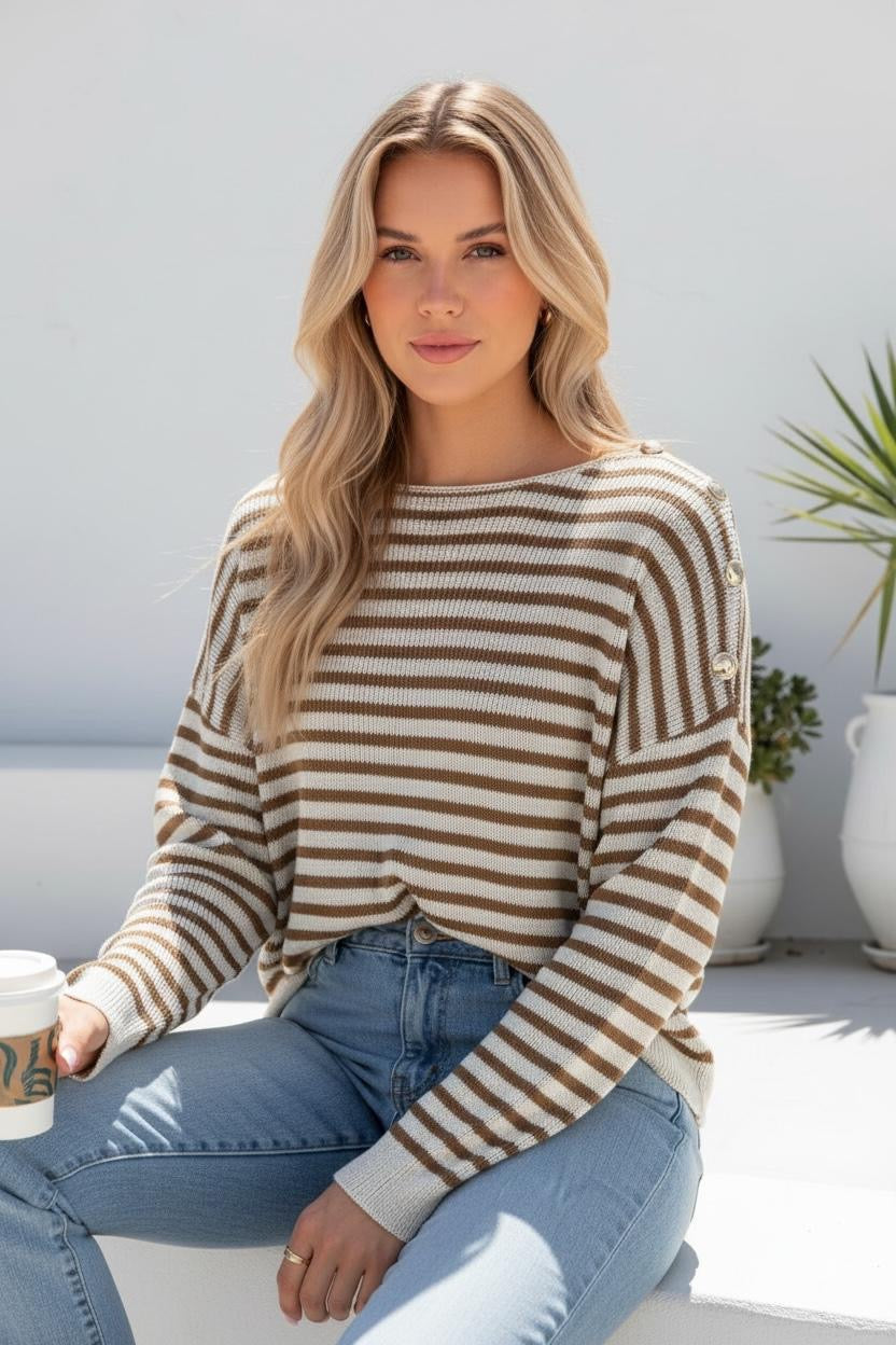 Morgan stripe knit jumper