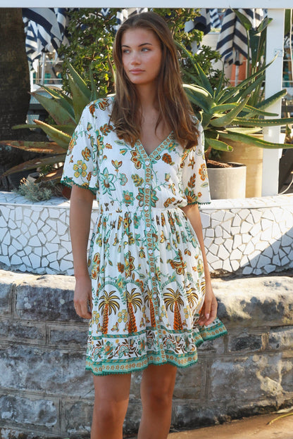 Leona V neck mini dress