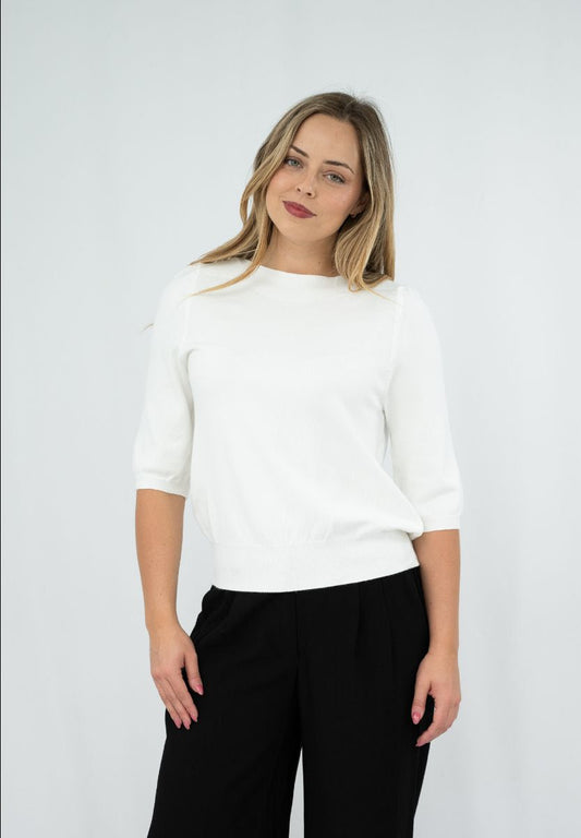 Michelle boat neck knit top