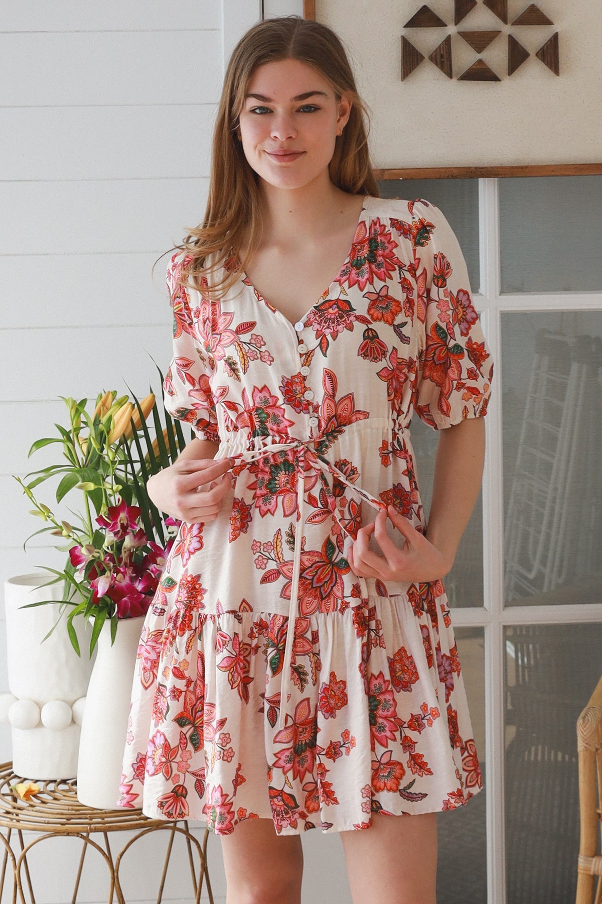 Lila print mini dress