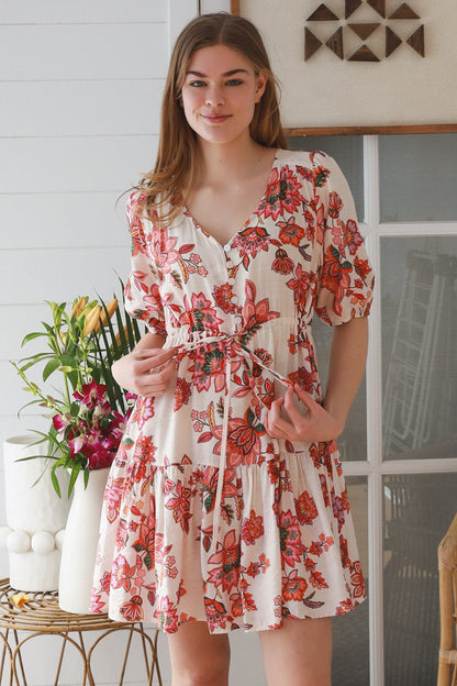 Lila print mini dress
