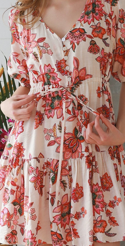 Lila print mini dress