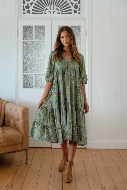 Sage wood Midi dress