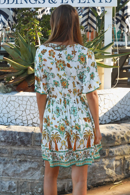 Leona V neck mini dress