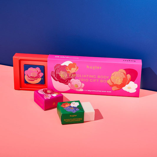 Exfoliating body trip gift box