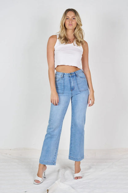 Addison wide leg Jean - light blue