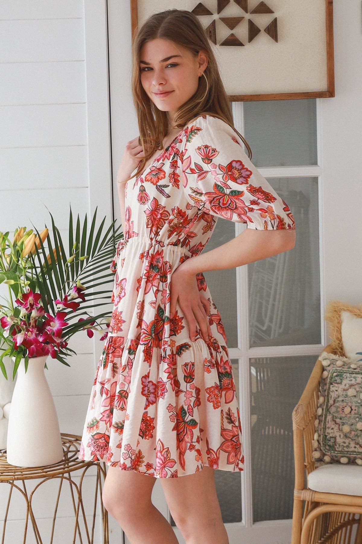 Lila print mini dress