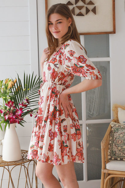 Lila print mini dress