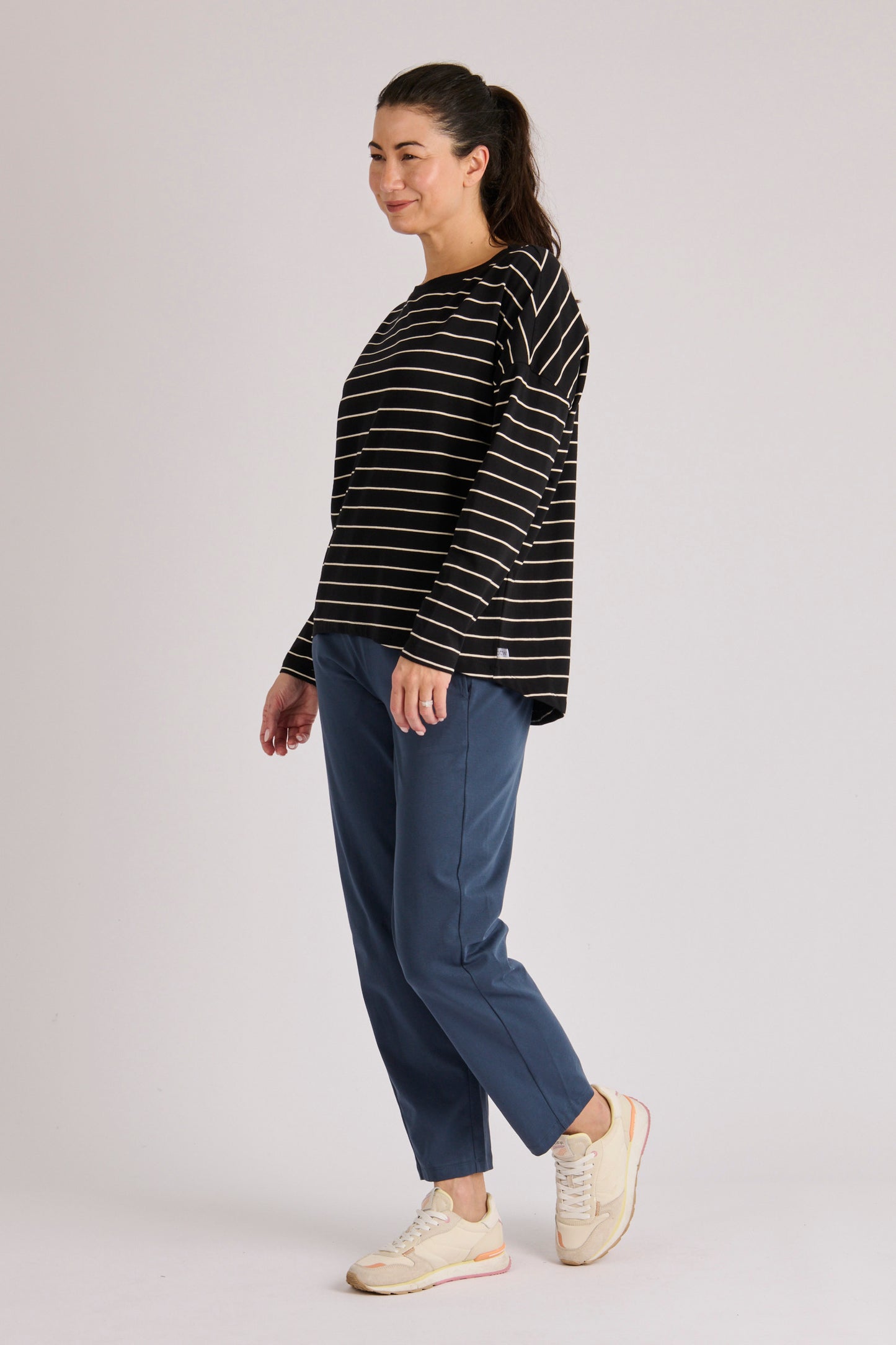 Black stripe L/S tee