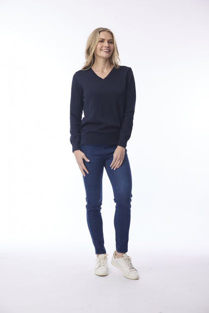 Knit V neck - Navy