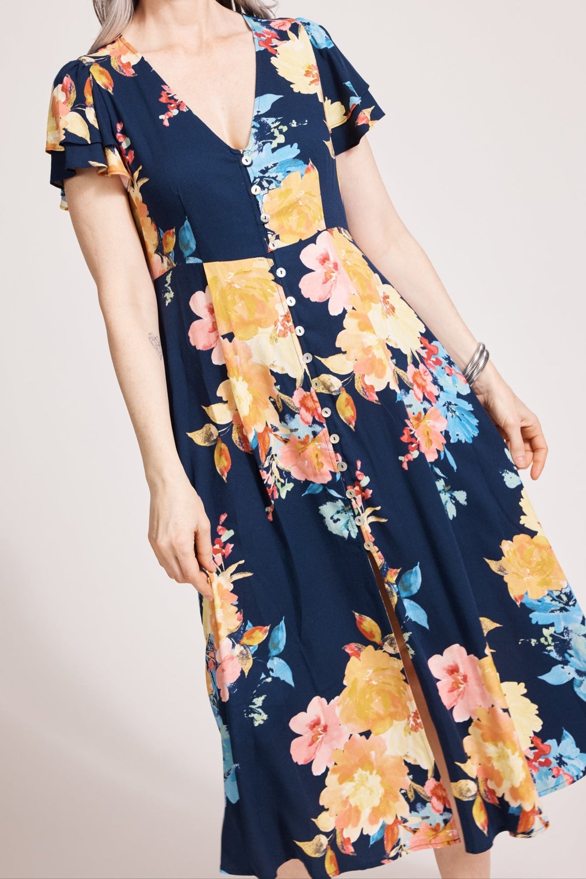 Parisio button down Midi dress