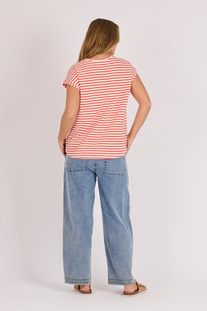 Berry Stripe Half Collar Tee – One Ten Willow