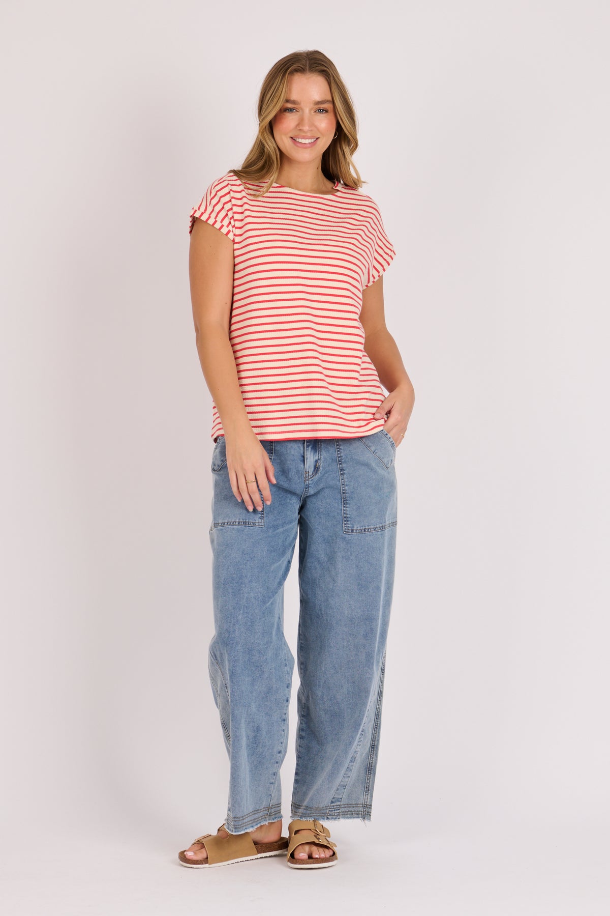 Berry Stripe Half Collar Tee – One Ten Willow