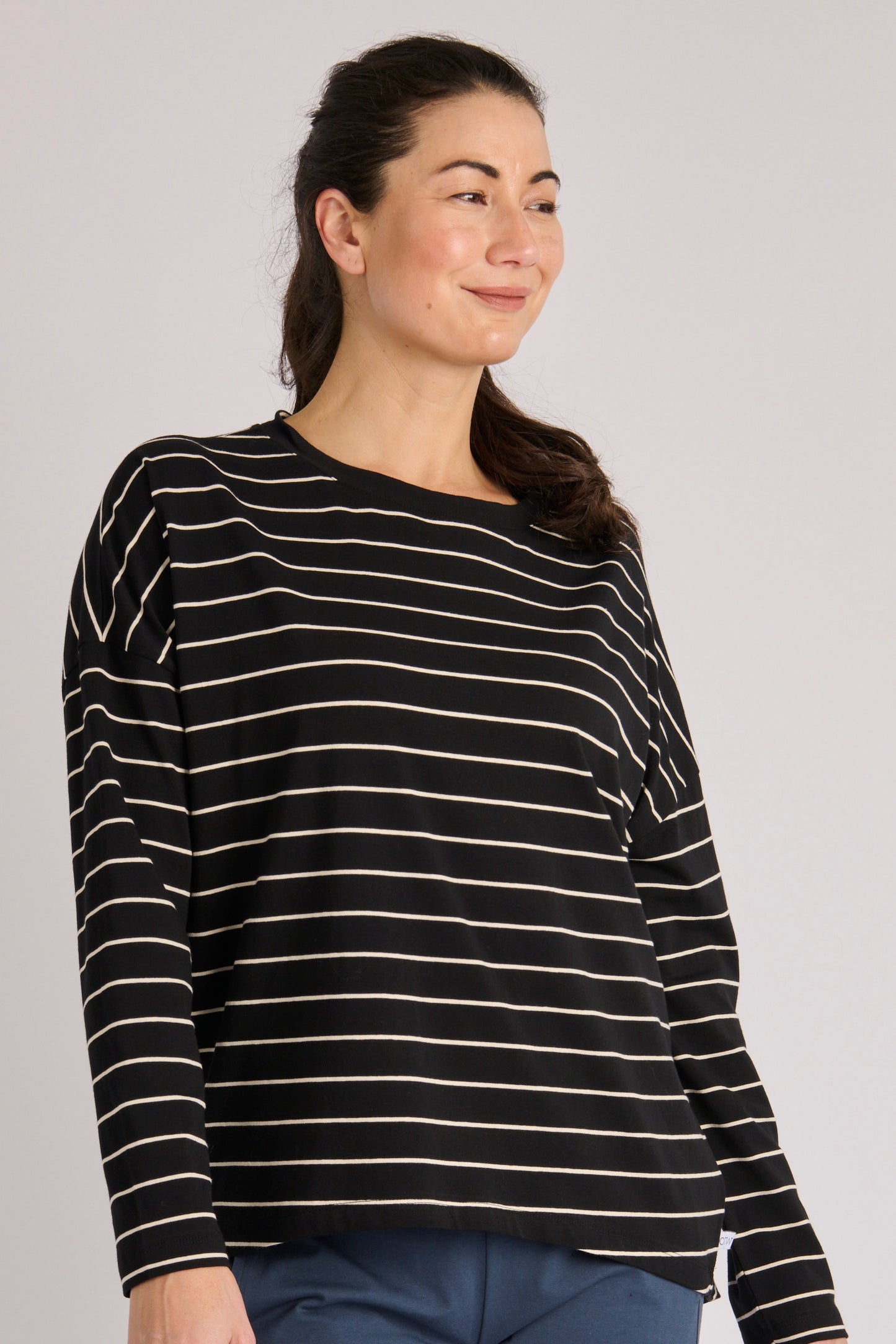 Black stripe L/S tee