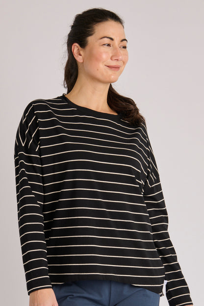 Black stripe L/S tee