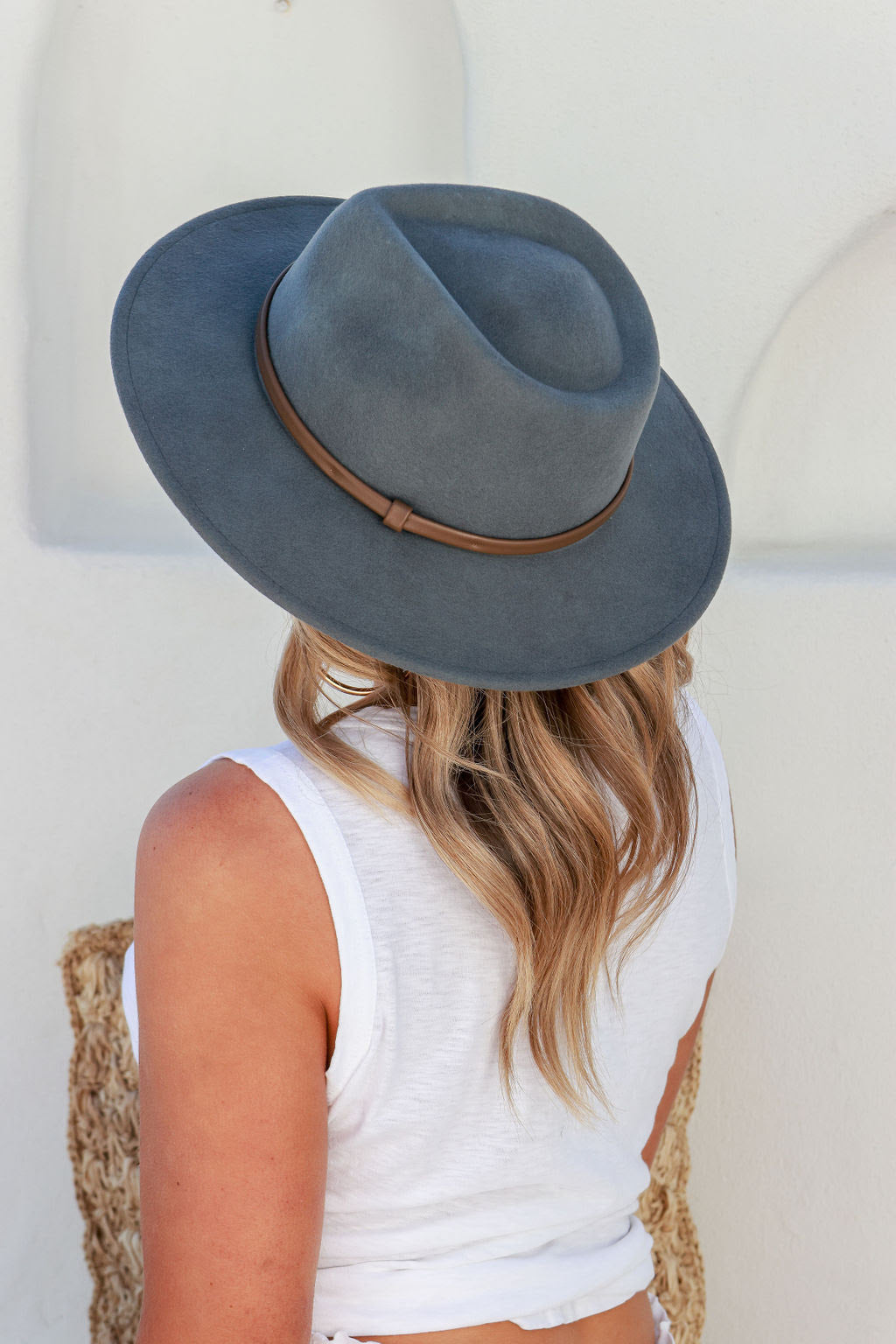 Wool fixed brim hat