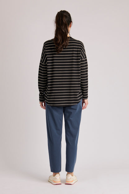 Black stripe L/S tee