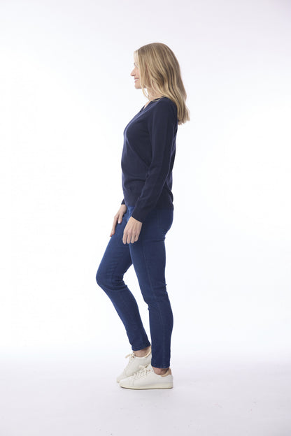 Knit V neck - Navy