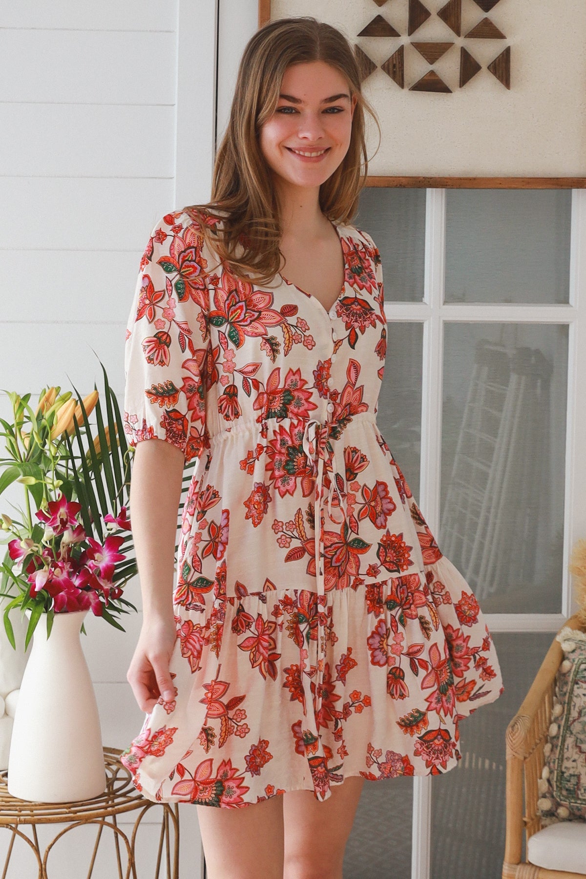 Lila print mini dress