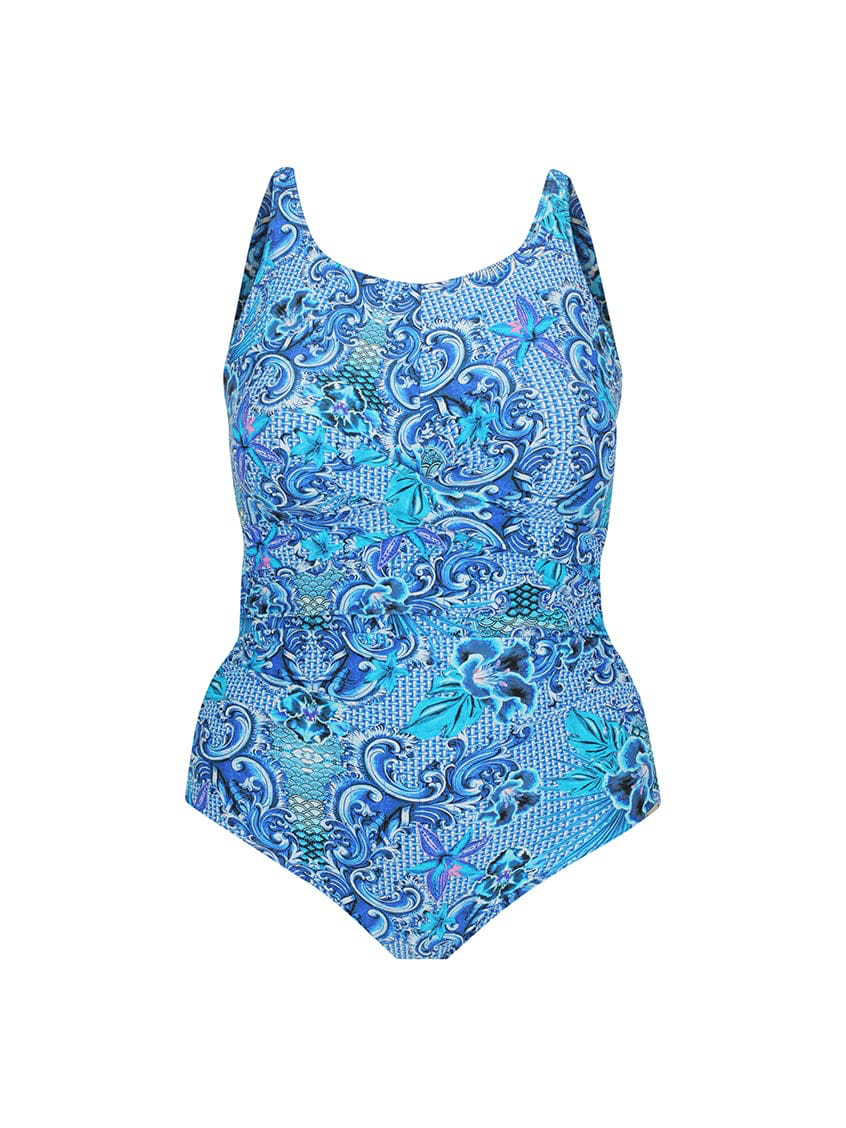 Mermaid high neck twist front 1 piece