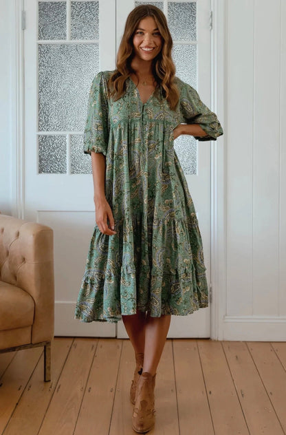 Sage wood Midi dress