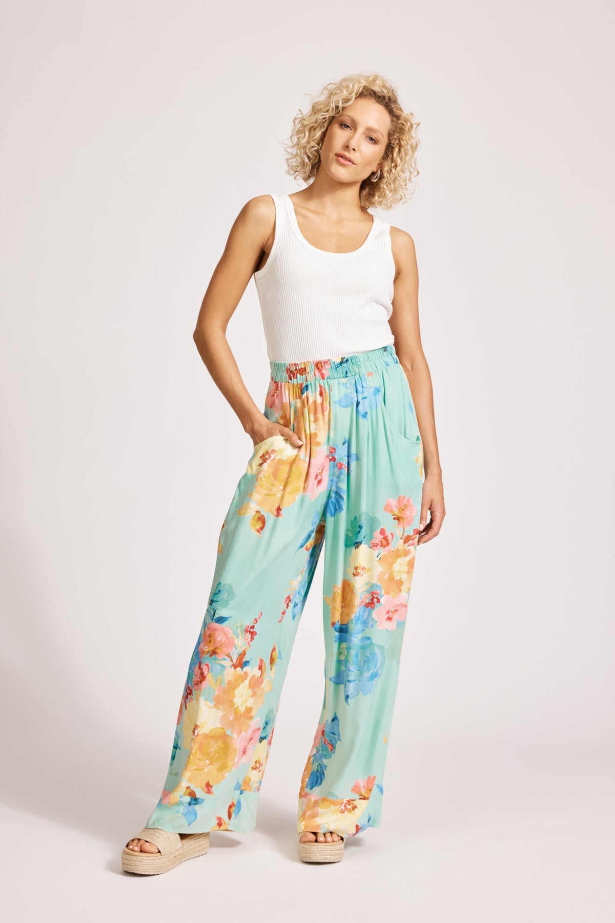 Parisio Pants- Mint Bloom
