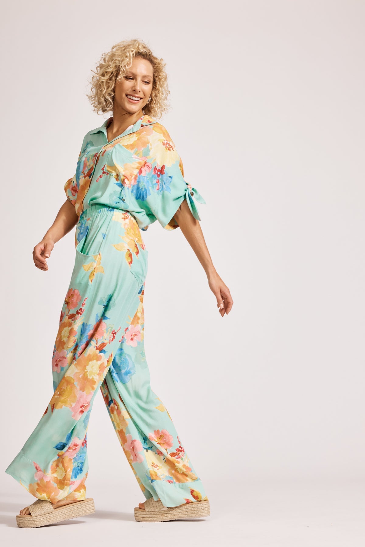 Parisio Pants- Mint Bloom