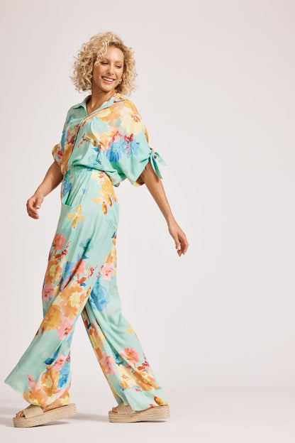 Parisio Pants- Mint Bloom