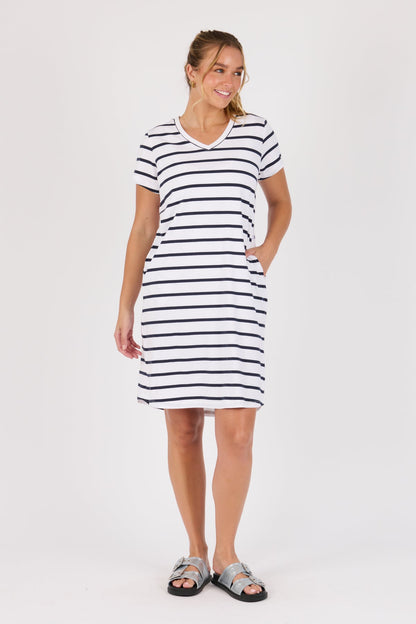 Striped T shirt dresses