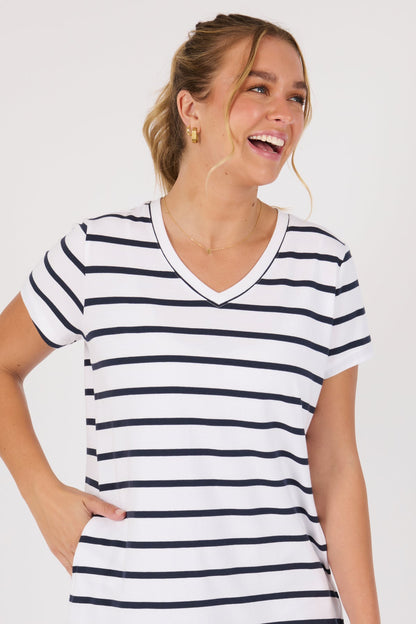 Striped T shirt dresses
