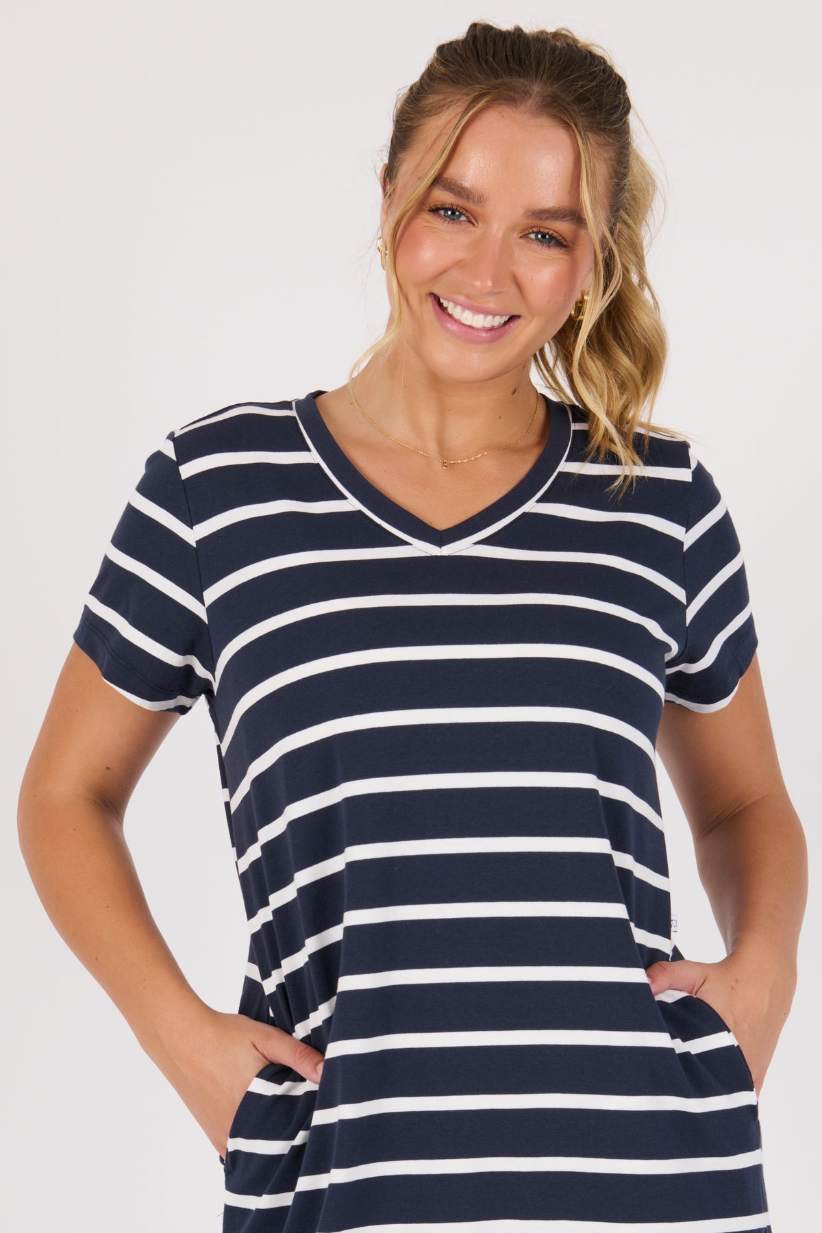 Striped T shirt dresses