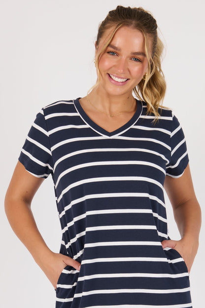 Striped T shirt dresses