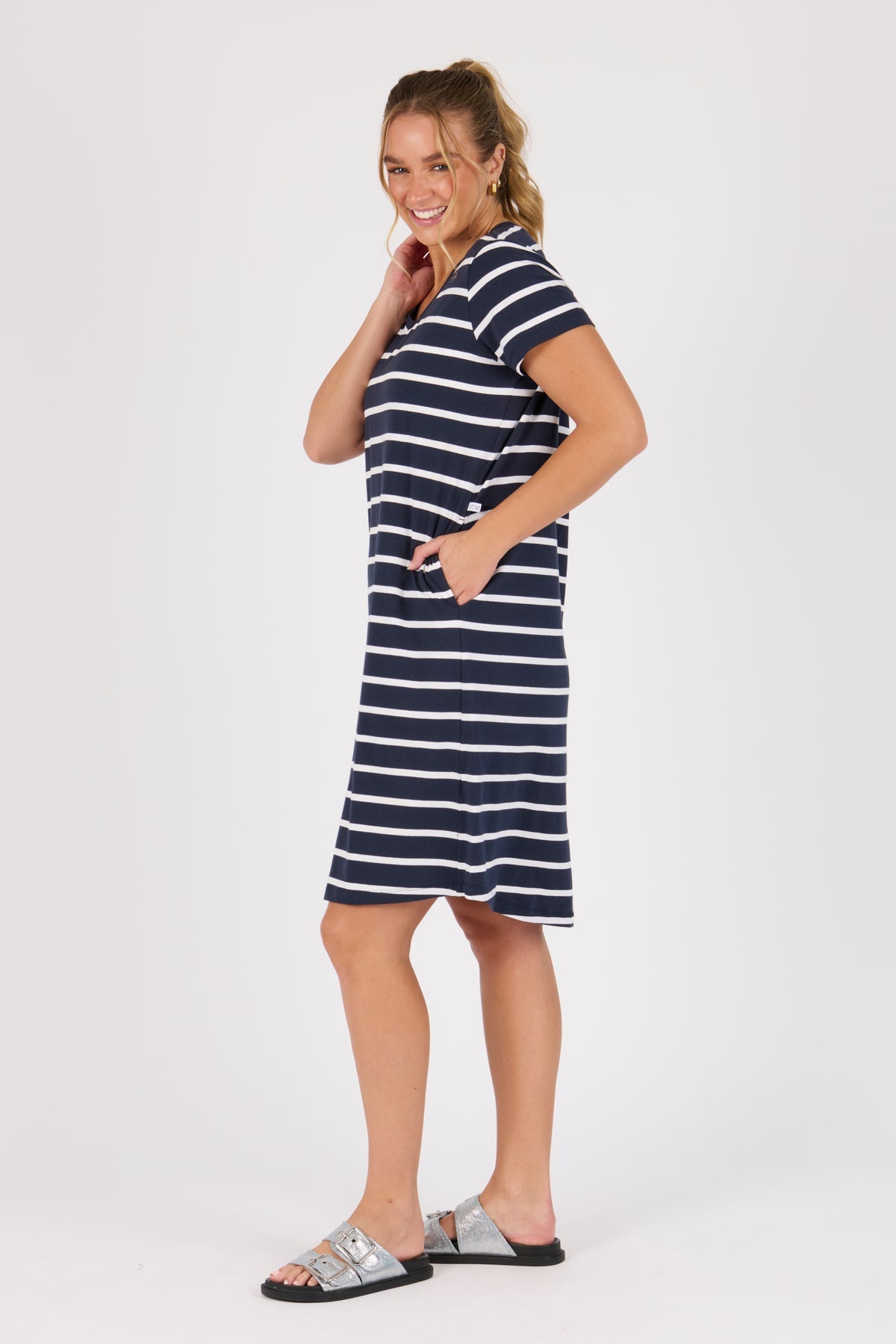 Striped T shirt dresses