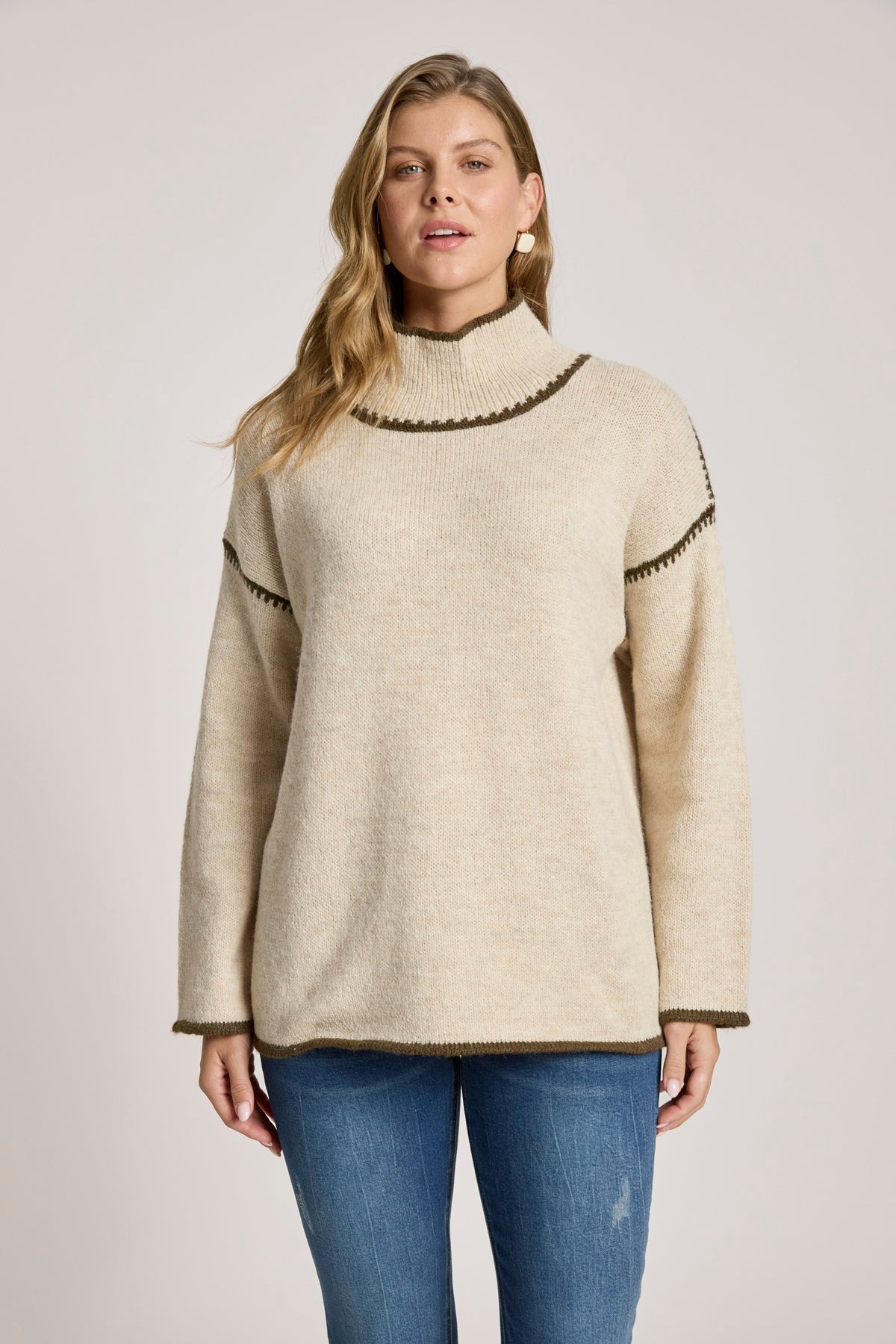 Orin jumper Beige/Olive