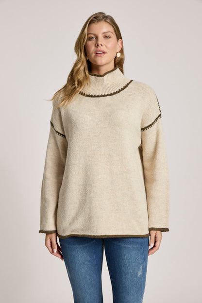 Orin jumper Beige/Olive