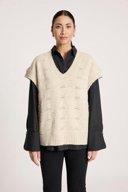 Orin knit vest - cream