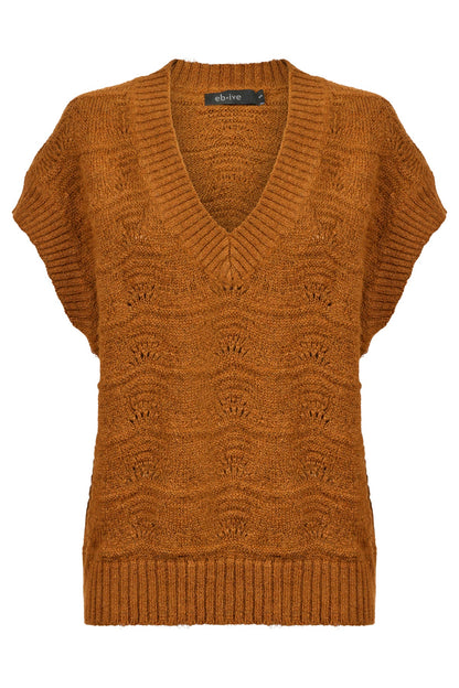 Orin knit vest - caramel