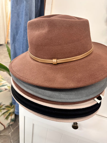 Wool fixed brim hat