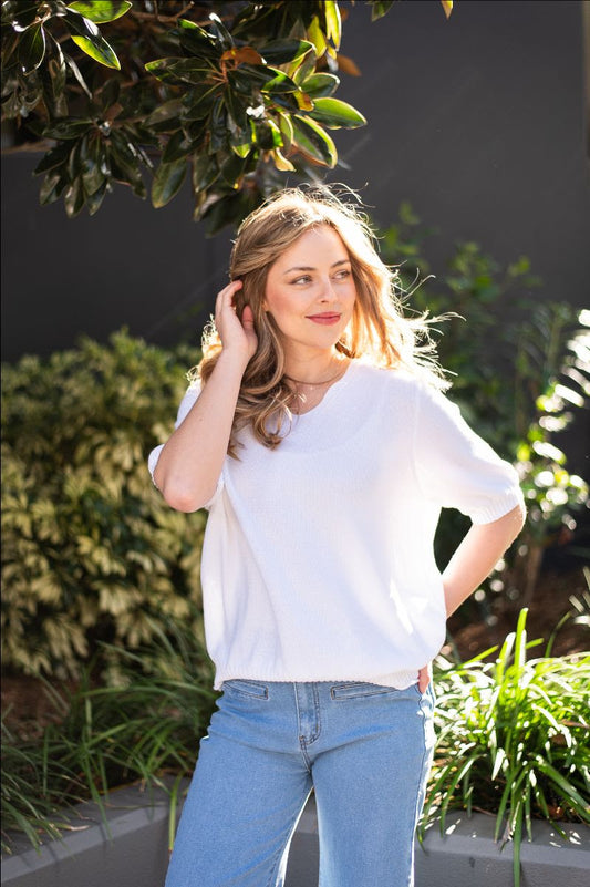 Annie cotton knit top