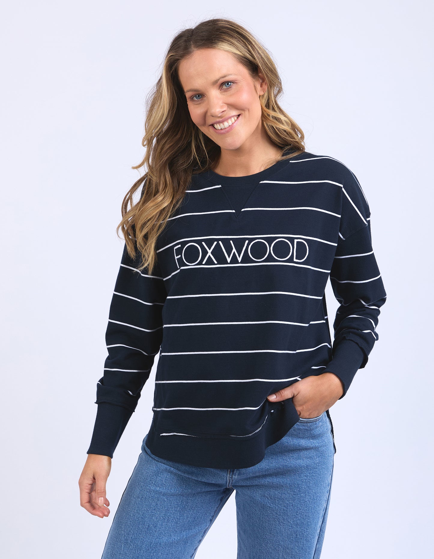 Classic Stripe Simplified Crew Navy/White