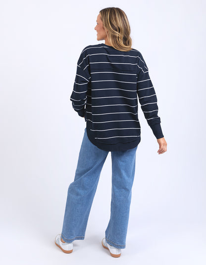 Classic Stripe Simplified Crew Navy/White