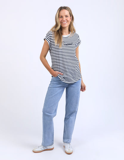 Signature Stripe Tee - Navy/White
