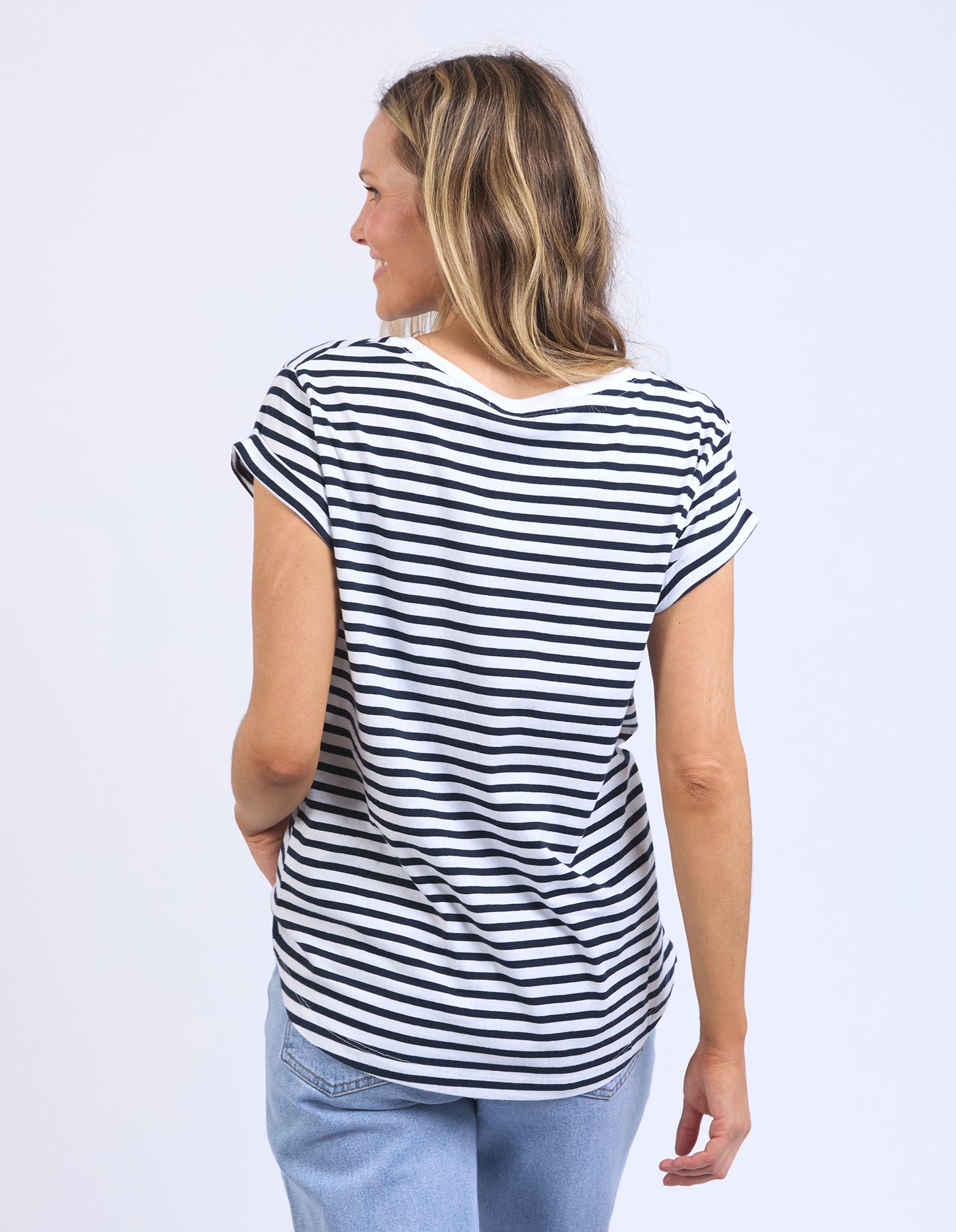 Signature Stripe Tee - Navy/White