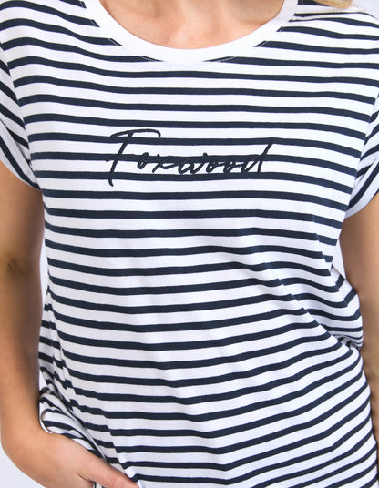 Signature Stripe Tee - Navy/White